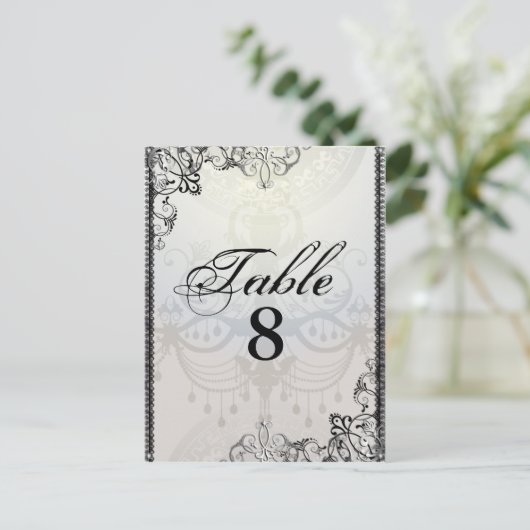 Elegante kroonluchter & bloeit Tafelnummer (Staand voorkant)