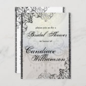 Elegante kroonluchter en bloeit Vrijgezellenfeest Uitnodiging Briefkaart (Voorkant / Achterkant)