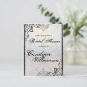 Elegante kroonluchter en bloeit Vrijgezellenfeest Uitnodiging Briefkaart (Staand voorkant)