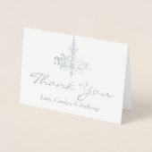 Elegante kroonluchter foto bruiloft Dank u Folie Kaarten (Voorkant)