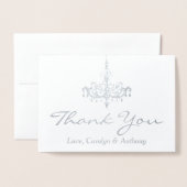 Elegante kroonluchter foto bruiloft Dank u Folie Kaarten (Voorkant met envelop)