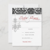 Elegante Kroonluchter Huwelijk Antwoordkaart BW da RSVP Kaartje (Achterkant)