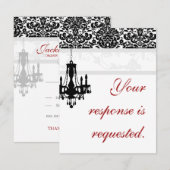 Elegante Kroonluchter Huwelijk Antwoordkaart BW da RSVP Kaartje (Voorkant / Achterkant)