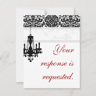 Elegante Kroonluchter Huwelijksreactiekaart BW dam RSVP Kaartje