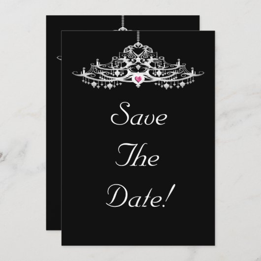 Elegante kroonluchter Save The Date-huwelijk Kaart (Voorkant / Achterkant)