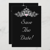 Elegante Kroonluchter Save The Date Trouw Kaart (Voorkant / Achterkant)