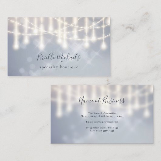 Elegante kroonluchter Sparkle Twinkle Lights Bokeh Visitekaartje (Voorkant / Achterkant)