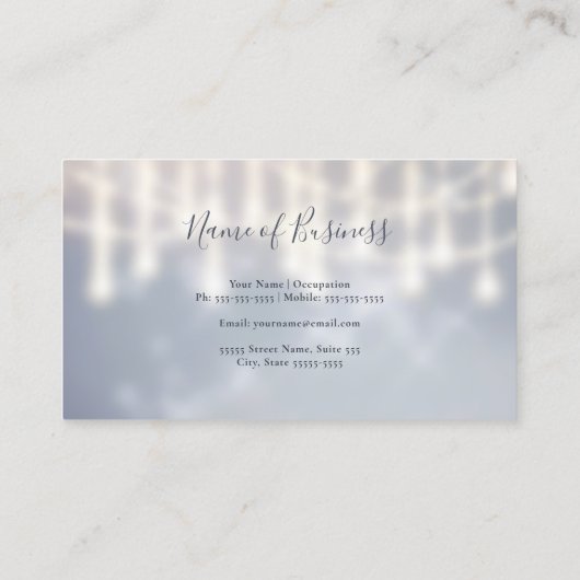 Elegante kroonluchter Sparkle Twinkle Lights Bokeh Visitekaartje (Achterkant)