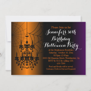 Elegante kroonluchter verjaardag Halloween-feest Kaart