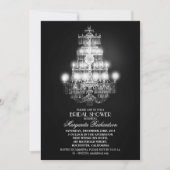 Elegante  kroonluchter vrijgezellenfeest nodigt ui kaart (Voorkant)