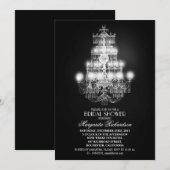 Elegante  kroonluchter vrijgezellenfeest nodigt ui kaart (Voorkant / Achterkant)
