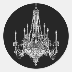Elegante kroonluchterstickers ronde sticker