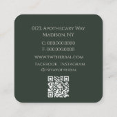 Elegante Kruidenbloem van het Leven Lineart Donker Vierkante Visitekaartje (Achterkant)