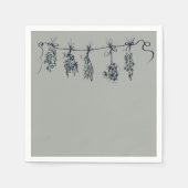 Elegante kruidentuin lijn tekening servet (Voorkant)