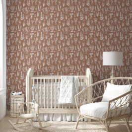 Elegante kruidentuin Mocha Brown Behang