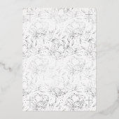 Elegante Kruis Kalligrafie Bloemen Zilveren Doop Folie Uitnodiging (Achterkant)