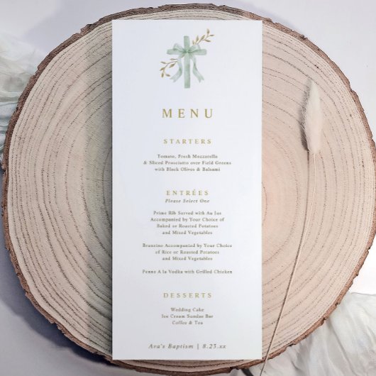 Elegante kruis salie botanische waterverf doop menu