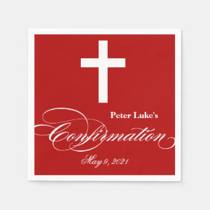 Elegante kruisbevestiging gepersonaliseerd servet