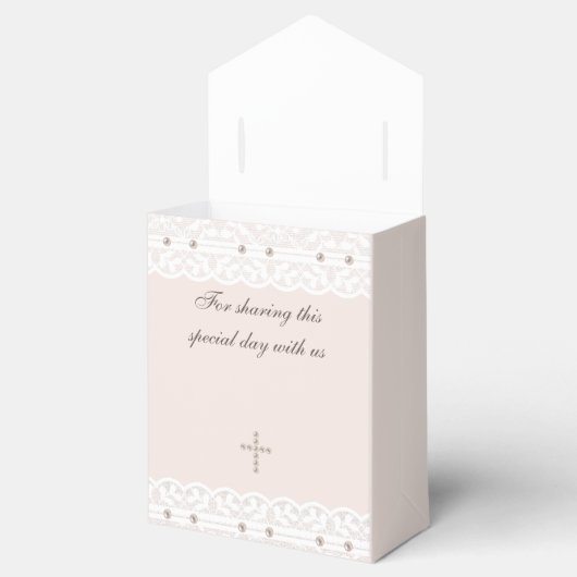 Elegante kruisdoop Christelijke doop Bedankdoosjes (Geopend)