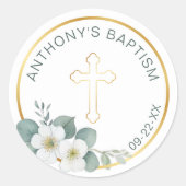 Elegante Kruisdoop Sticker | Eenvoudig religieus (Voorkant)