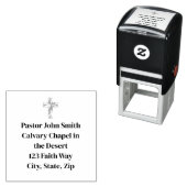 Elegante Kruiskerk Zelfinkende Rubber Stempel (In situ)