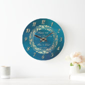 Elegante krullen blauw 25e trouwdag grote klok (Huis)