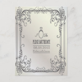 elegante krullen moderne trouwkaart save the date aankondigingskaart