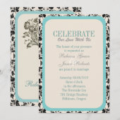 elegante krullen Vintage lelie bloem lelie pauw hu Kaart (Voorkant / Achterkant)