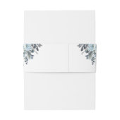 Elegante kuif met Initialen, Dusty Blue Floral Uitnodigingen Wikkel (Achterkant Voorbeeld)