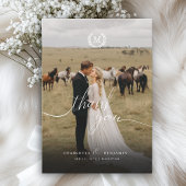 Elegante Kuif Monogram 2 Foto Bedankkaart