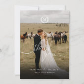 Elegante Kuif Monogram 2 Foto Bedankkaart (Voorkant)