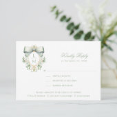 Elegante kuif w / Sage Groene Boog Bedankkaart (Staand voorkant)