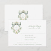 Elegante kuif w / Sage Groene Boog Bedankkaart (Voorkant / Achterkant)