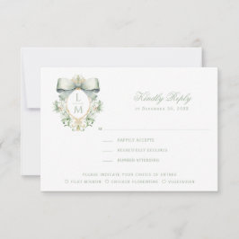 Elegante kuif w / Sage Groene Boog Bedankkaart
