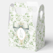 Elegante kuif w / Sage Groene Boog | Bruiloft Bedankdoosjes (Geopend)