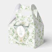 Elegante kuif w / Sage Groene Boog | Bruiloft Bedankdoosjes (Voorkant Zijde)