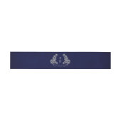 Elegante Kuifstempel Navy Erfgoed Bruiloft Uitnodigingen Wikkel (Vlak)