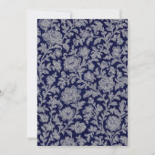 Elegante Kuifstempel Navy Heritage Bruiloft Kaart (Achterkant)