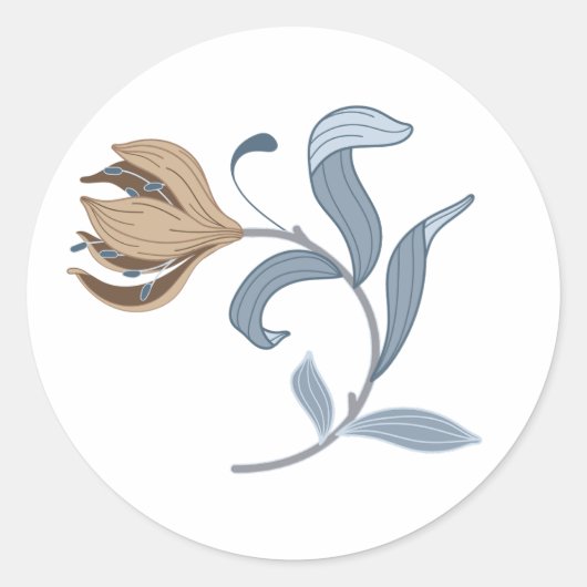 Elegante kunst en ambachten Bloemen Ronde Sticker (Voorkant)