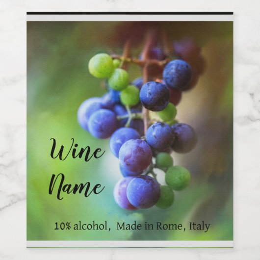 Elegante kunst wijn etiket (Enkel label)