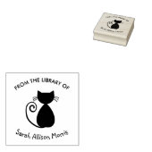 Elegante kunstkat uit de bibliotheek gepersonalise rubberstempel (Gestempeld)