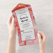 Elegante kunstzinnige kleurrijke lava Abstracte br All In One Uitnodiging (Afscheurbaar)