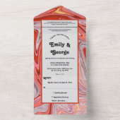 Elegante kunstzinnige kleurrijke lava Abstracte br All In One Uitnodiging (Binnen)