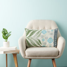 Elegante kussen met familienaam in bladmotief