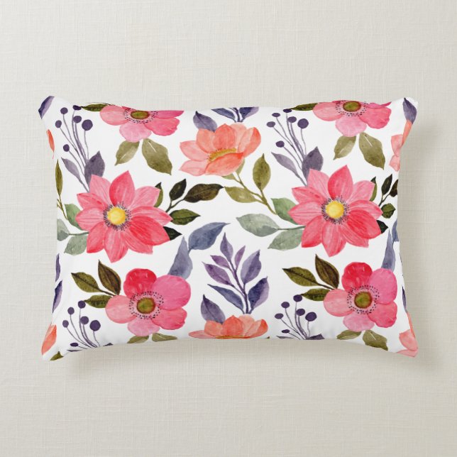 Elegante kussens met bloempatroon (Voorkant)