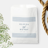 Elegante kust blauwe streep bruiloft bedankzakje