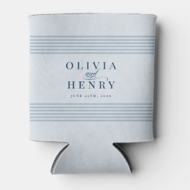 Elegante kust blauwe streep bruiloft blikjeskoeler