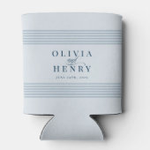 Elegante kust blauwe streep bruiloft blikjeskoeler (Achterkant)