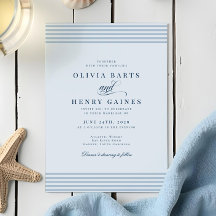 Elegante kust blauwe streep bruiloft