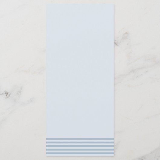 Elegante kust blauwe streep bruiloft menu (Achterkant)